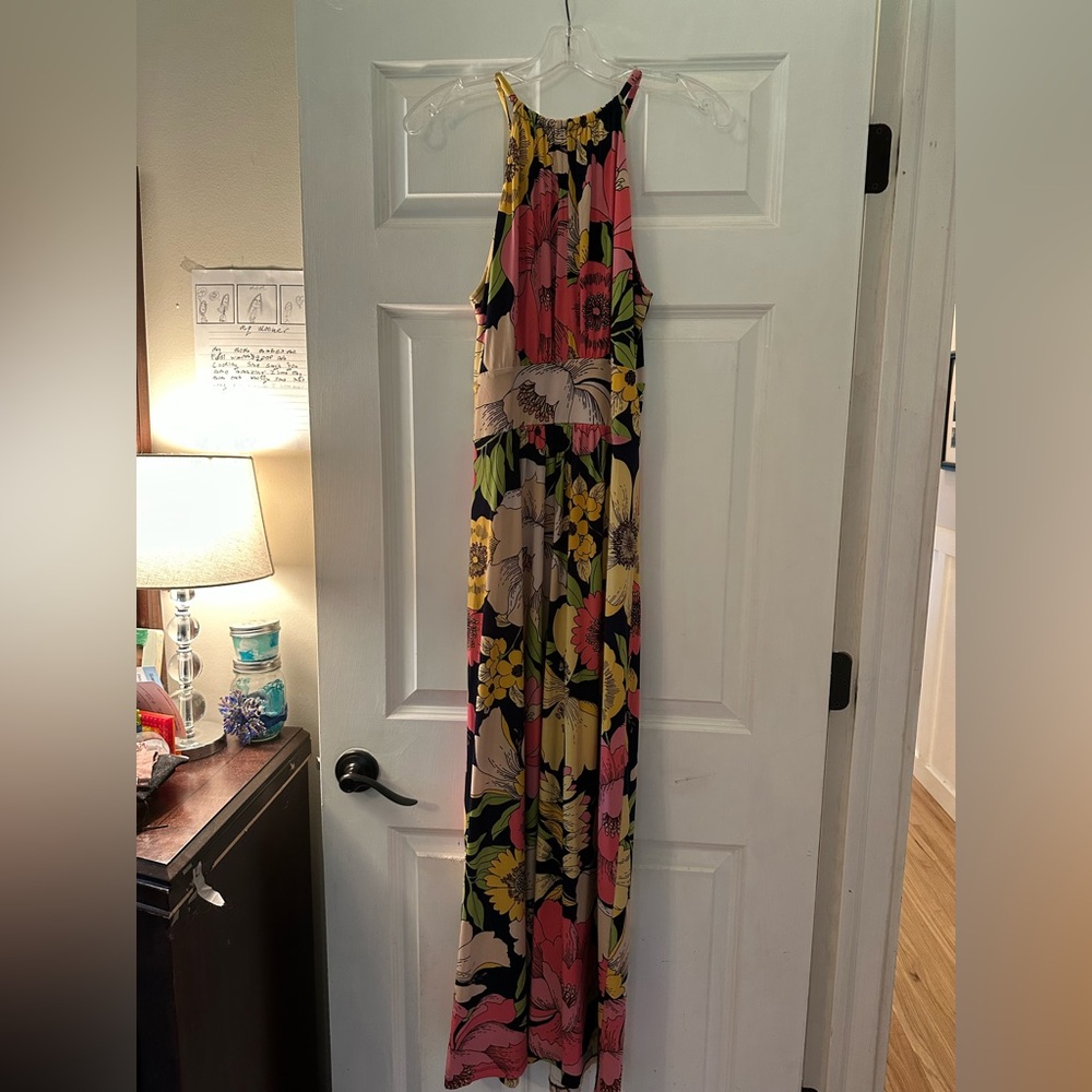 London Times Multicolor floral halter maxi - Picture 5 of 5